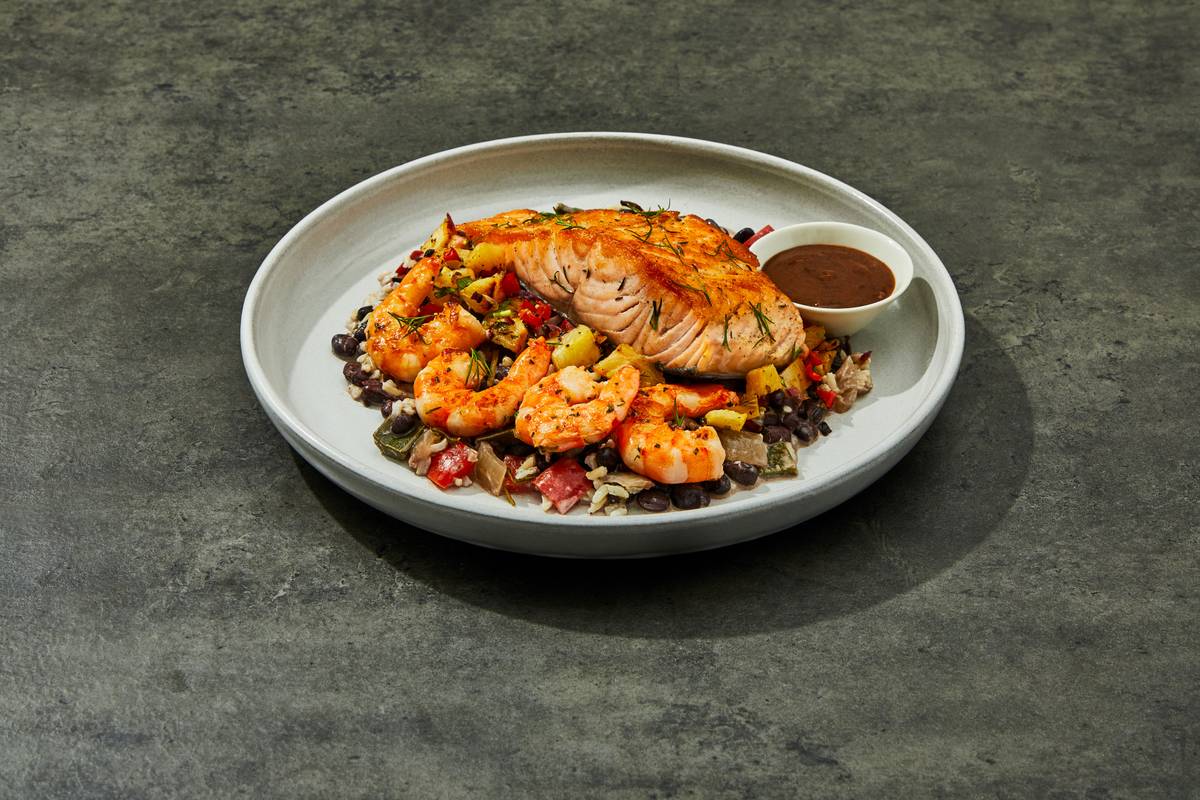 Jamaican Jerk Salmon & Shrimp