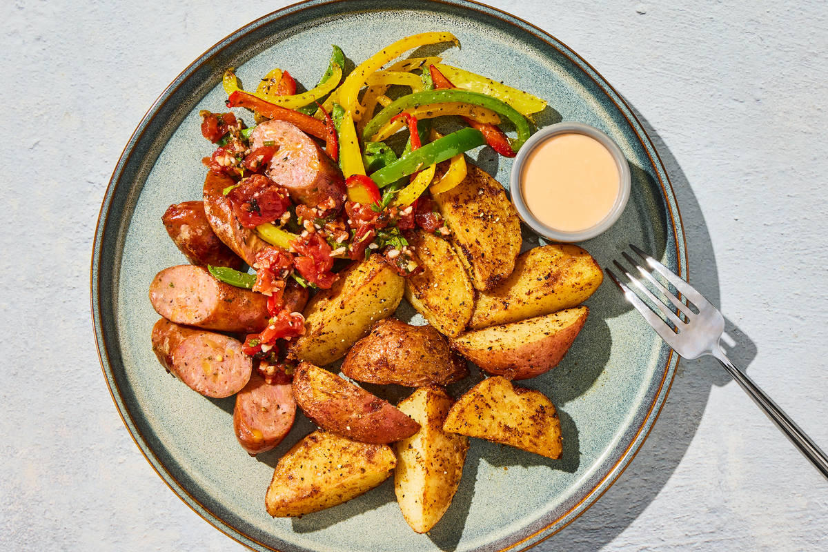 Bison-Pork Sausage & Cheesy Potatoes