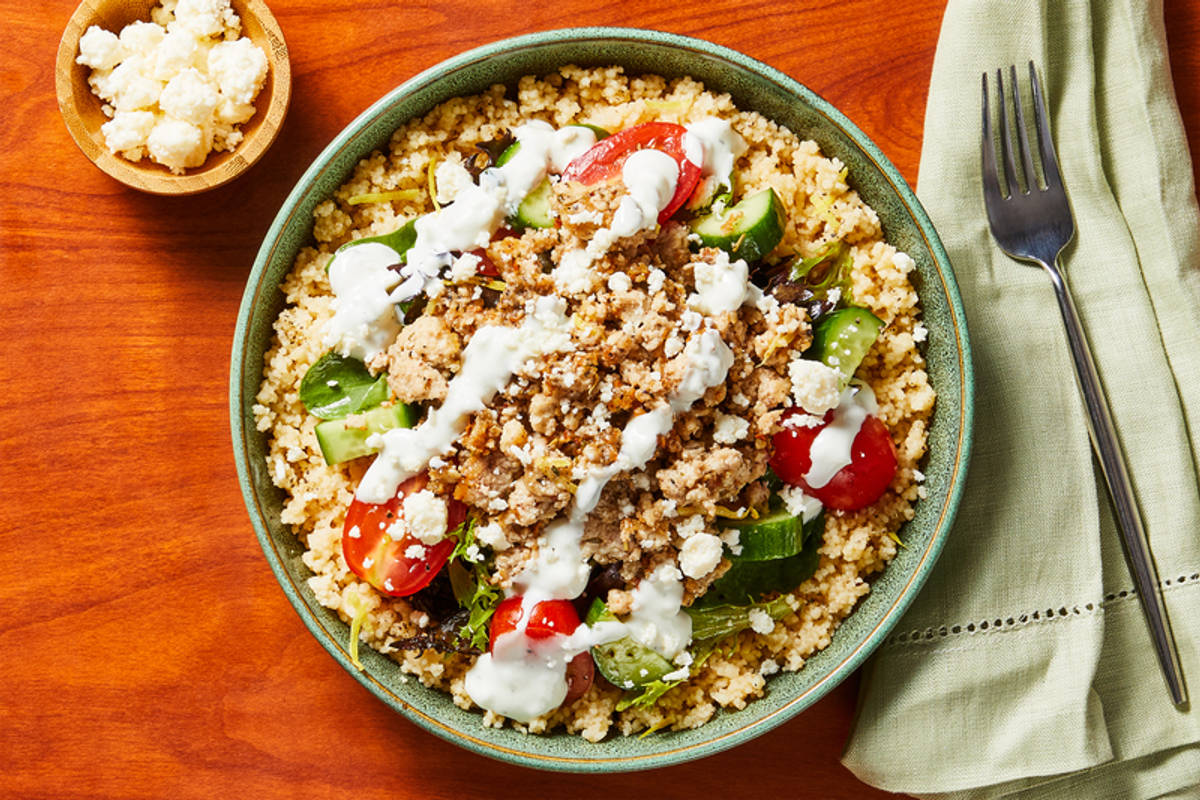SuperQuick Mediterranean-Inspired Beef Bowls