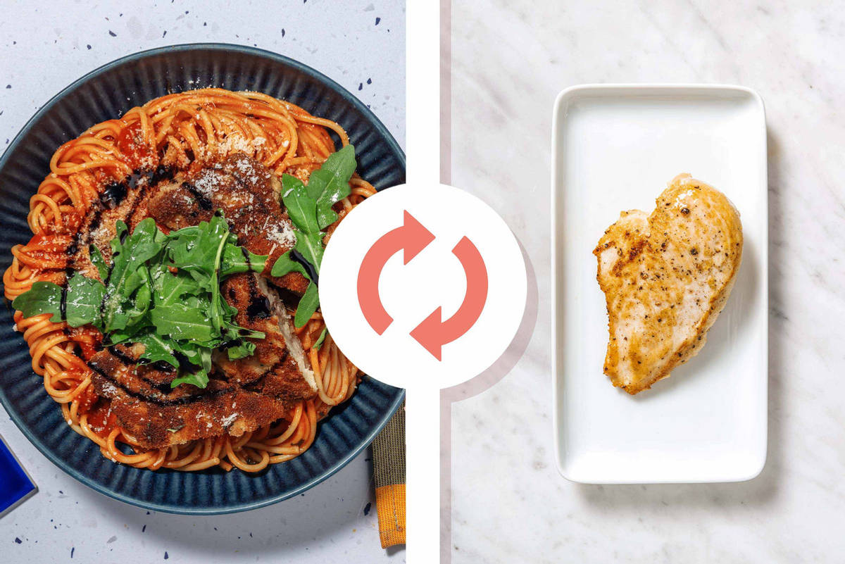 Italian Inspired Chicken Breast Milanese and Tomato Spaghetti