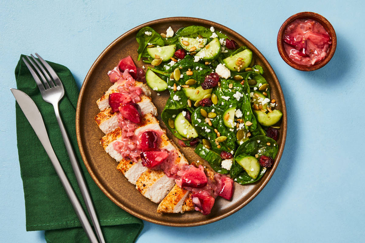 Roasted Chicken Breasts with Plum Mostarda Sauce