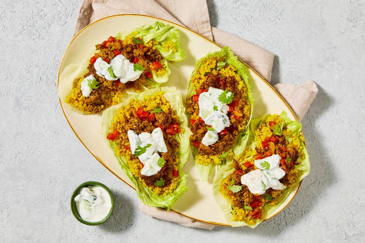 Nutritionist's Pick: Cumin-Turmeric Beef and Couscous Lettuce Wraps