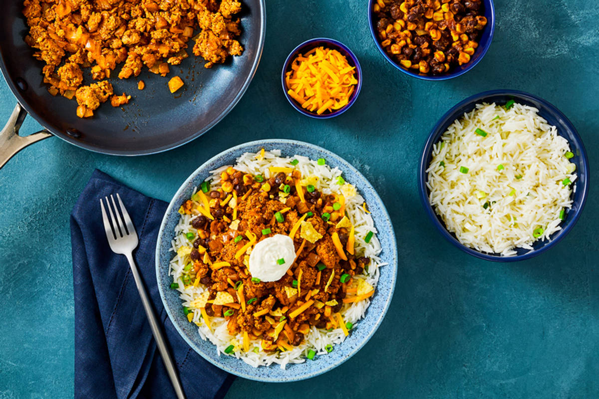 Tex Mex-Inspired Turkey and Rice Crunch Bowls