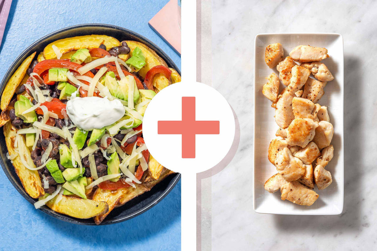 Fajita Chicken Breast, Veg and Black Bean Loaded Wedges