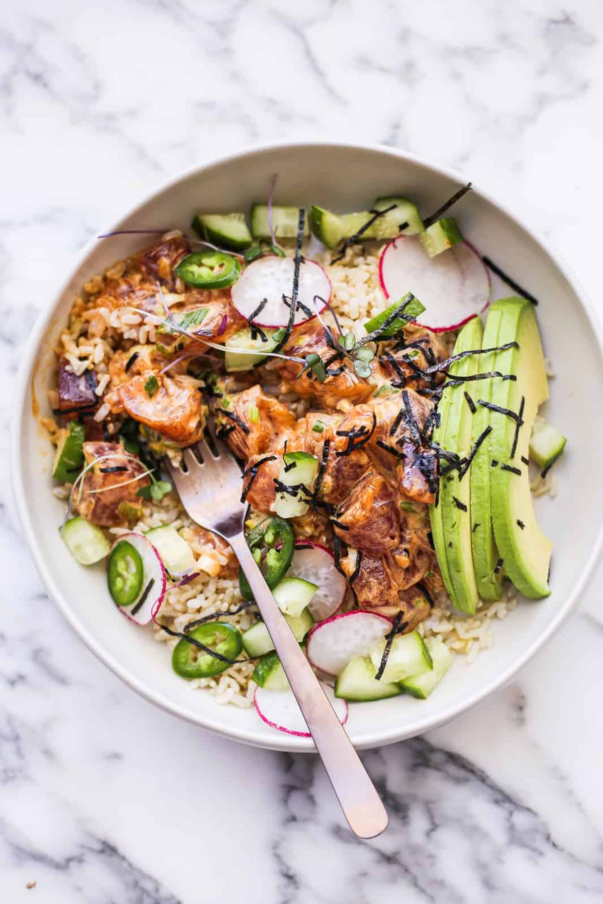 Seared Scallop Poke-Inspired Bowl