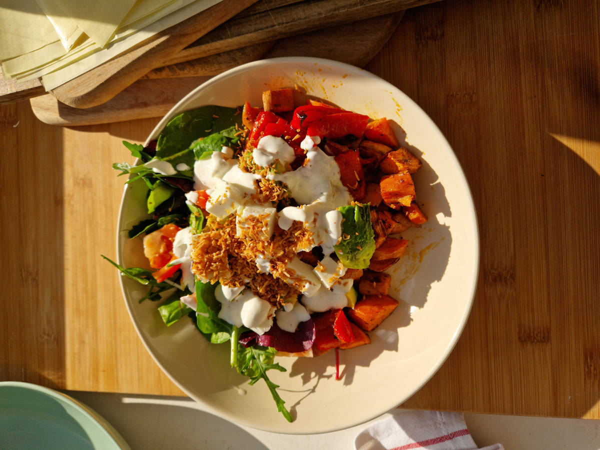 Caribbean sweet potato salad
