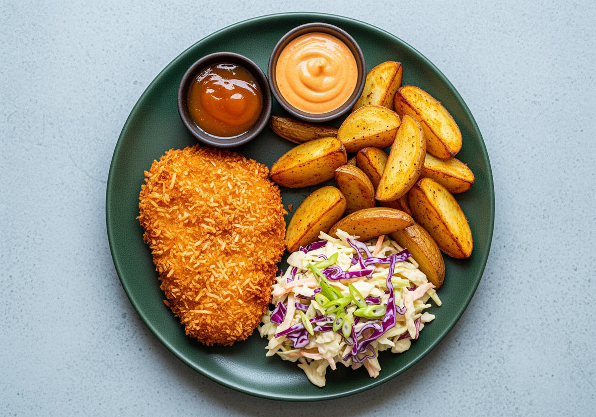 Coconut-Crusted Chicken & Apricot Sauce