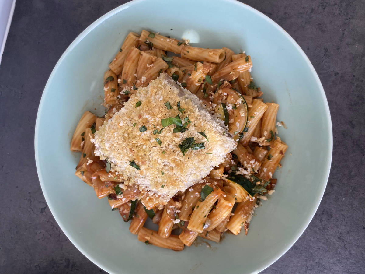 Cheese crusted saithe