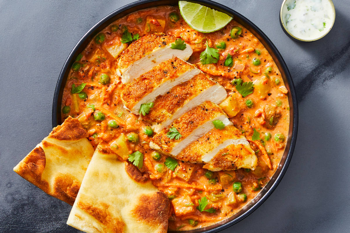 Roasted Chicken Breasts with Potato-and-Vegetable Curry