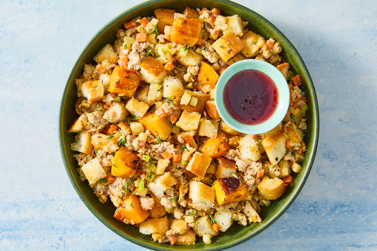 One-Pan Ground Turkey Stuffing Bowls