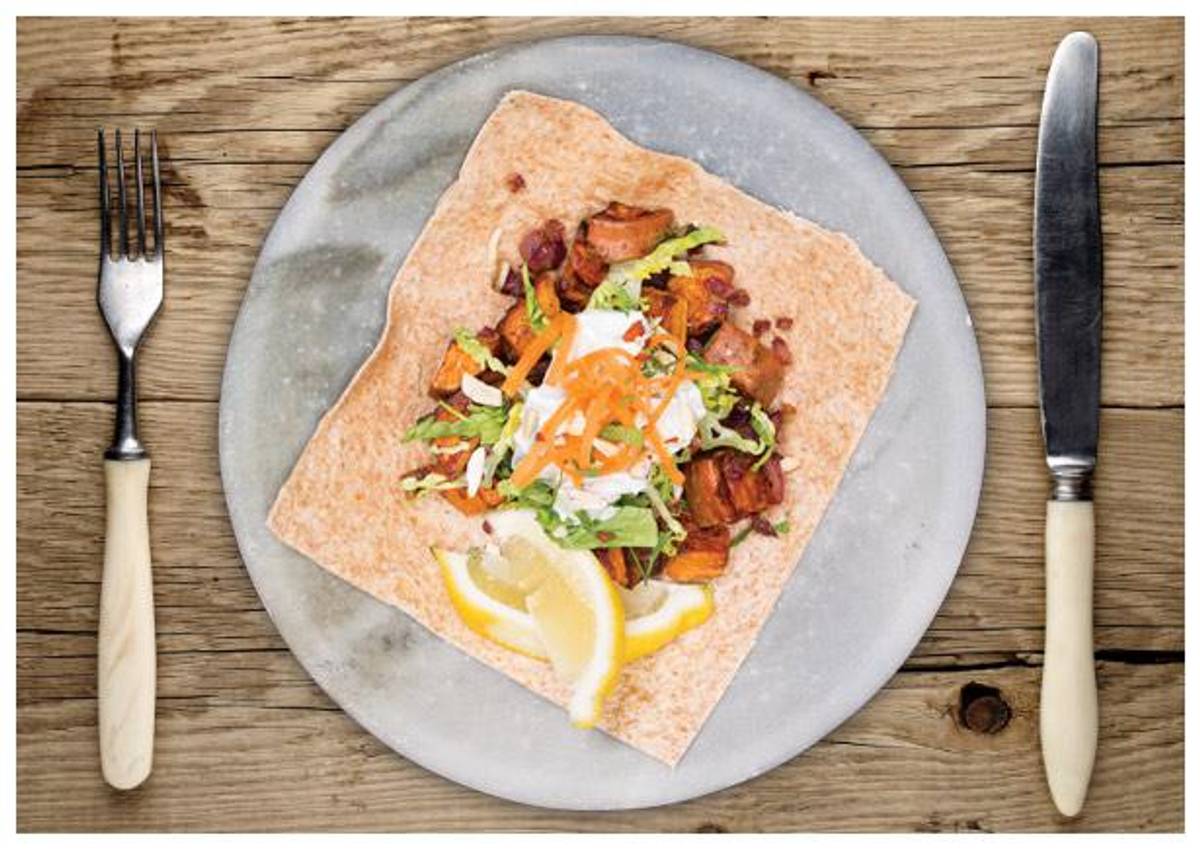 Lebanese Sweet Potato Wraps