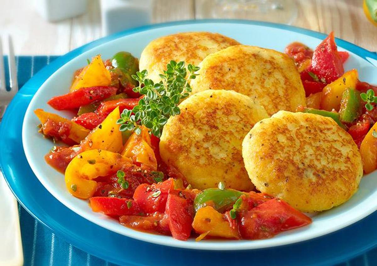 Kartoffel-Plinsen mit Ratatouille
