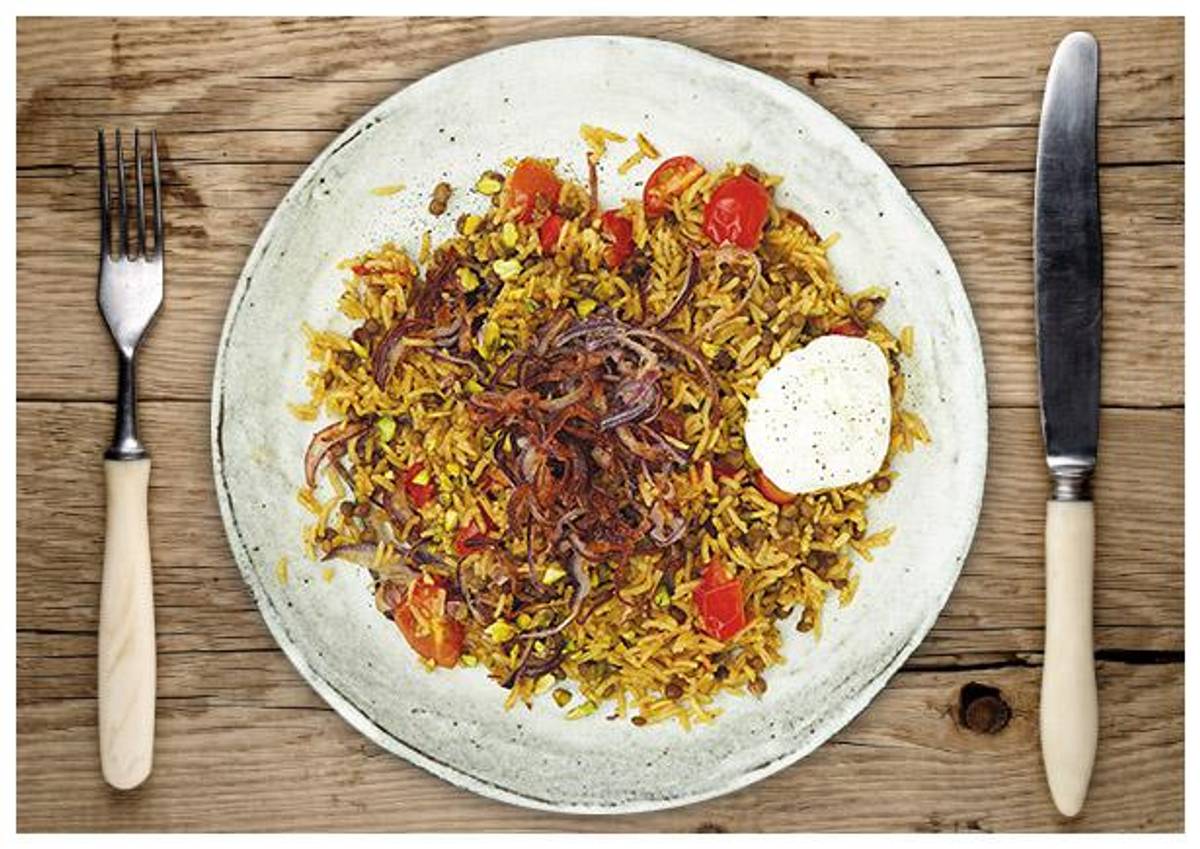 Linsen und Basmatireis Pilaf  „Ras el Hanout“
