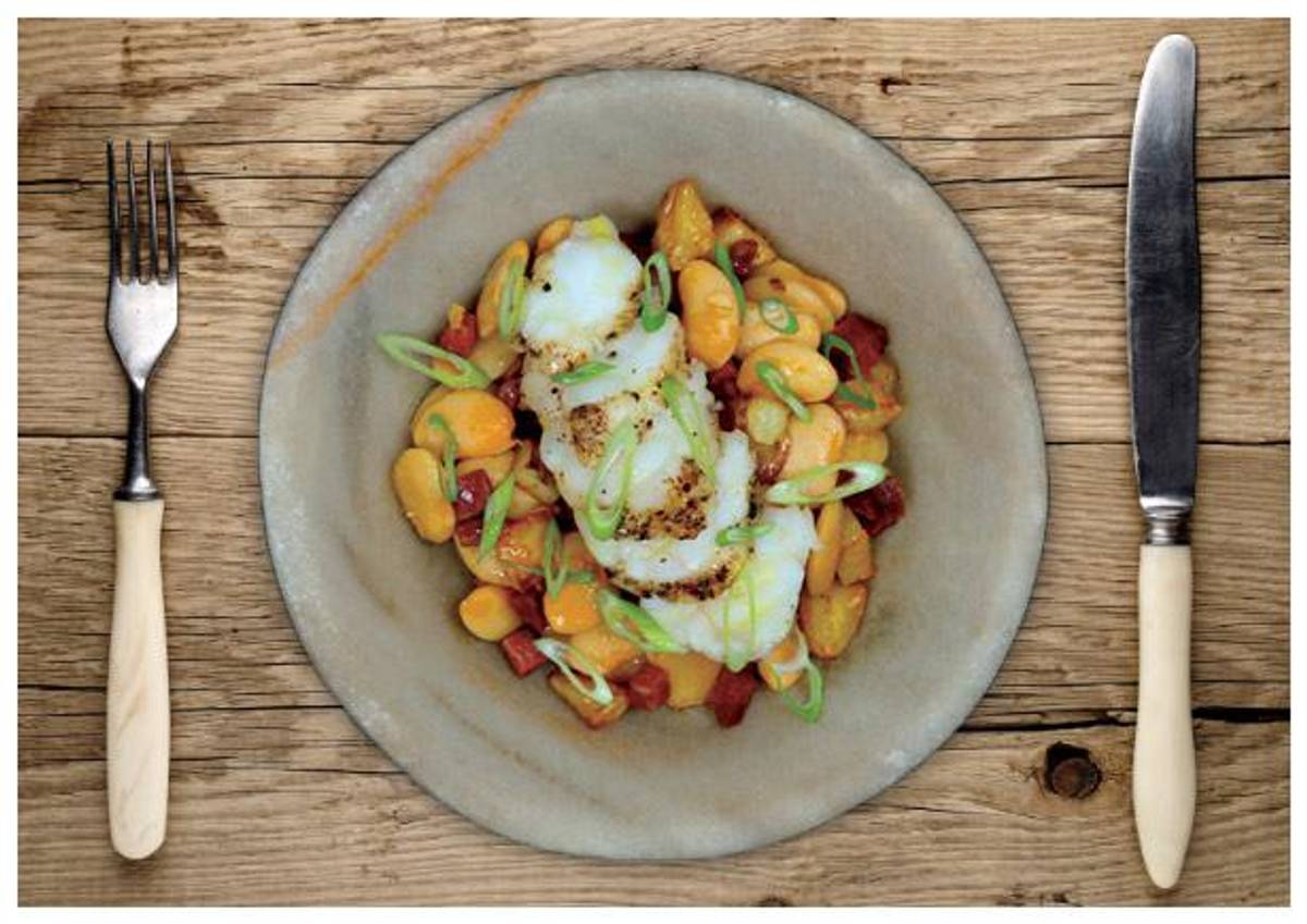 Pan-Fried Monkfish on a Hammock