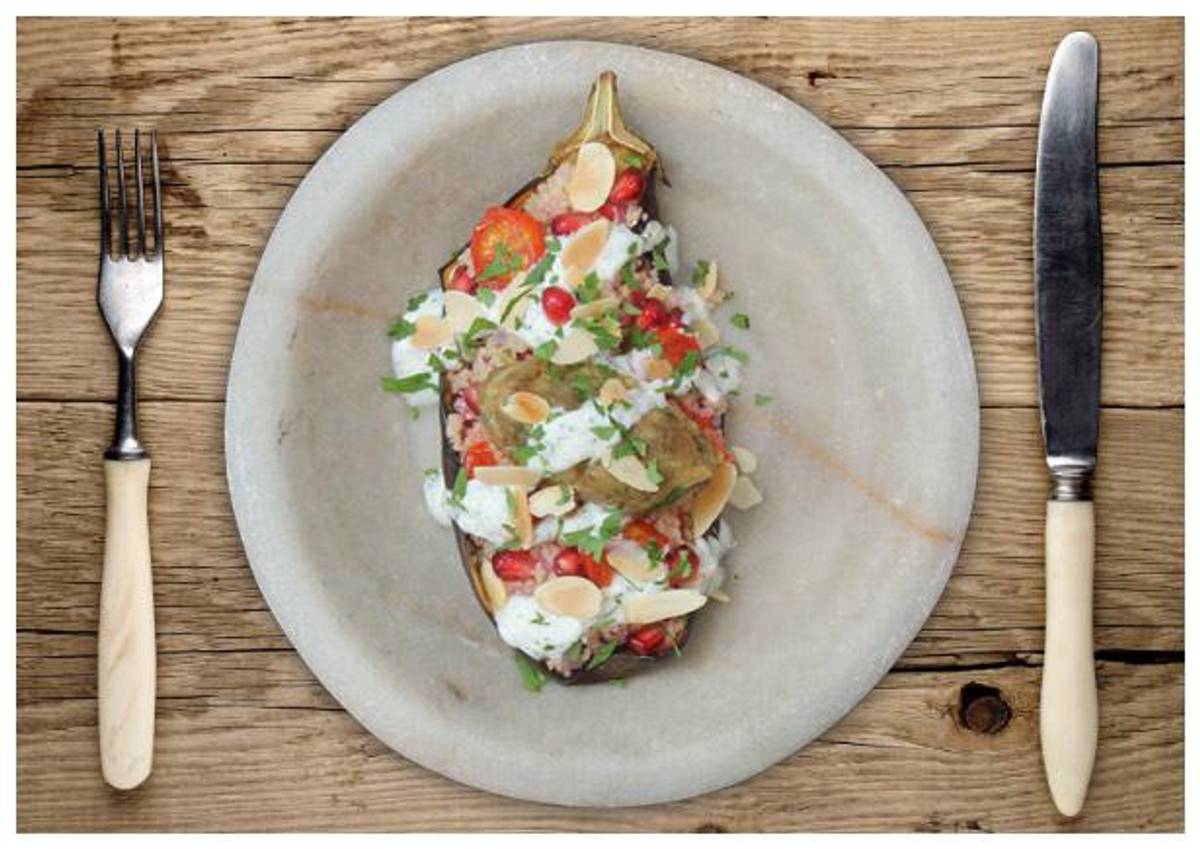 Stuffed Aubergine Shells 
