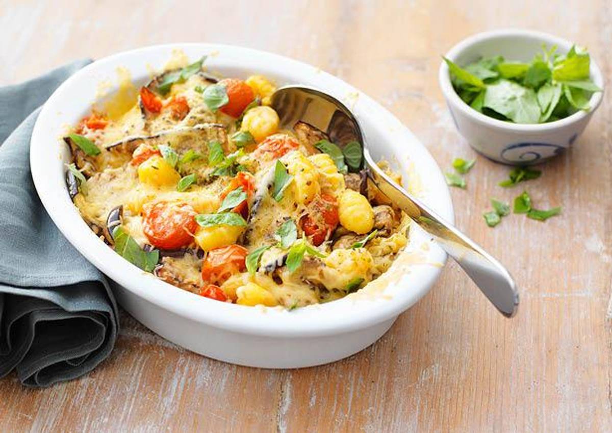 Gnocchi met kaas en aubergine uit de oven 