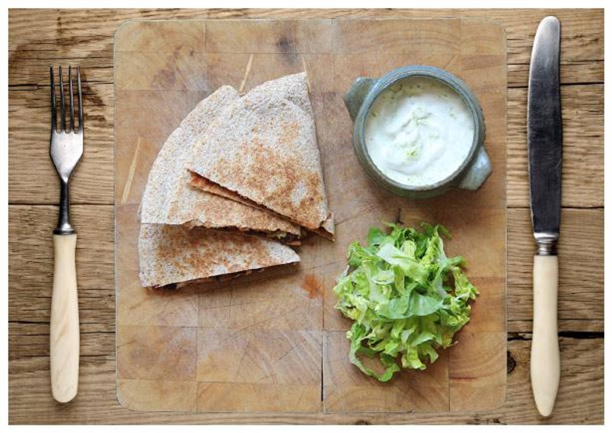Courgette, Jalapeño and Black Bean Quesadillas