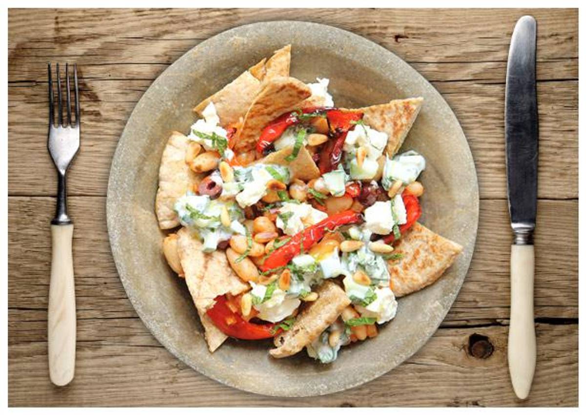 Vegetarian Greek Style Nachos