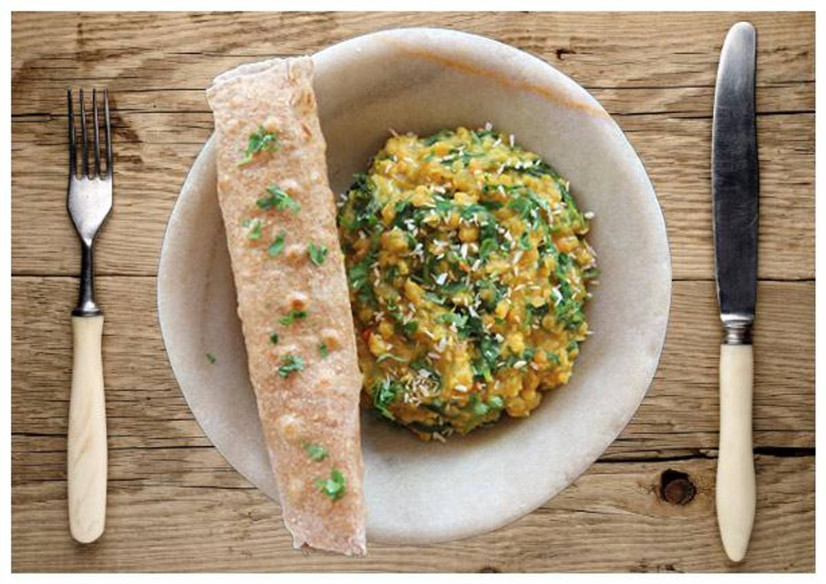 Coconut Dal with Homemade Chapati
