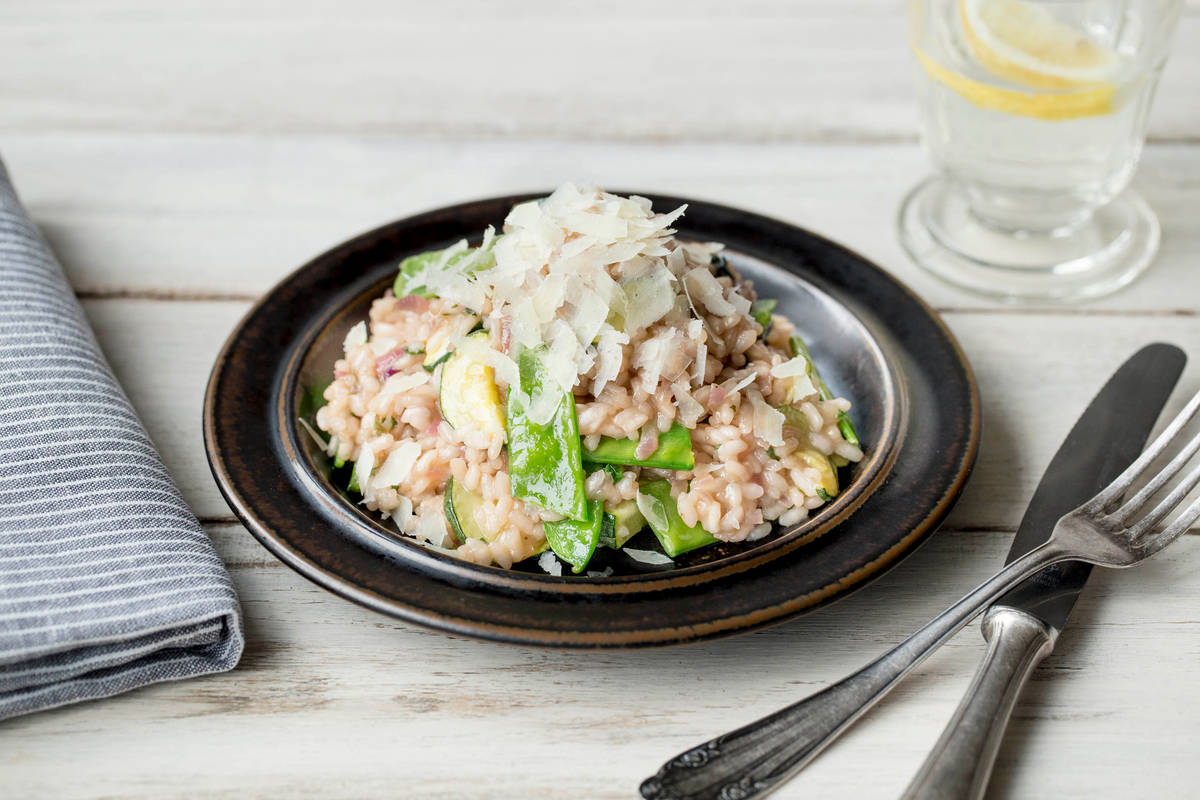 Minted Zucchini & Snow Pea Risotto