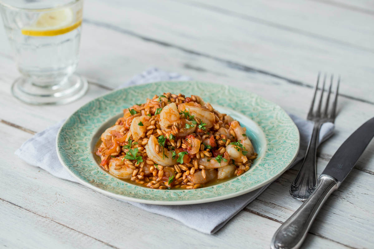 Shrimp & Tomato Farrotto
