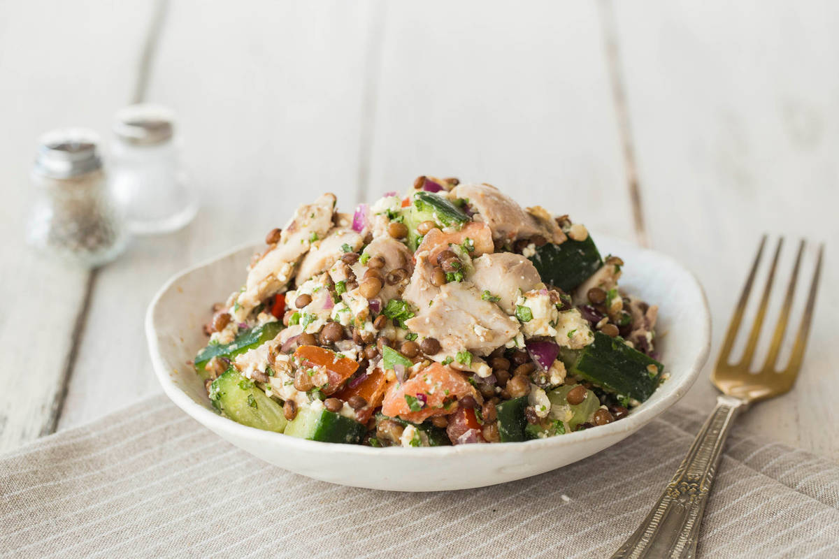 Cajun Chicken with Fetta & Lentils
