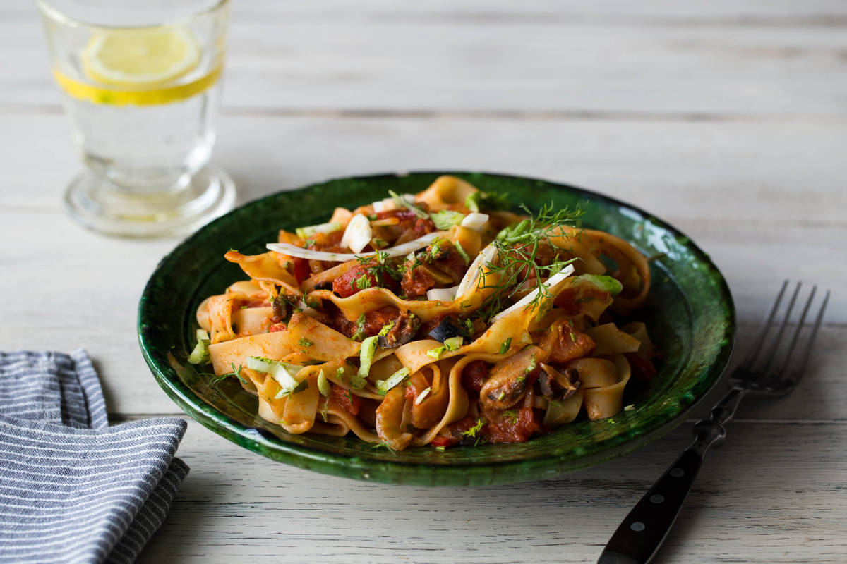 Fennel and Olive Fettuccini