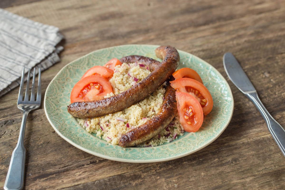 Merguez Sausages with Couscous