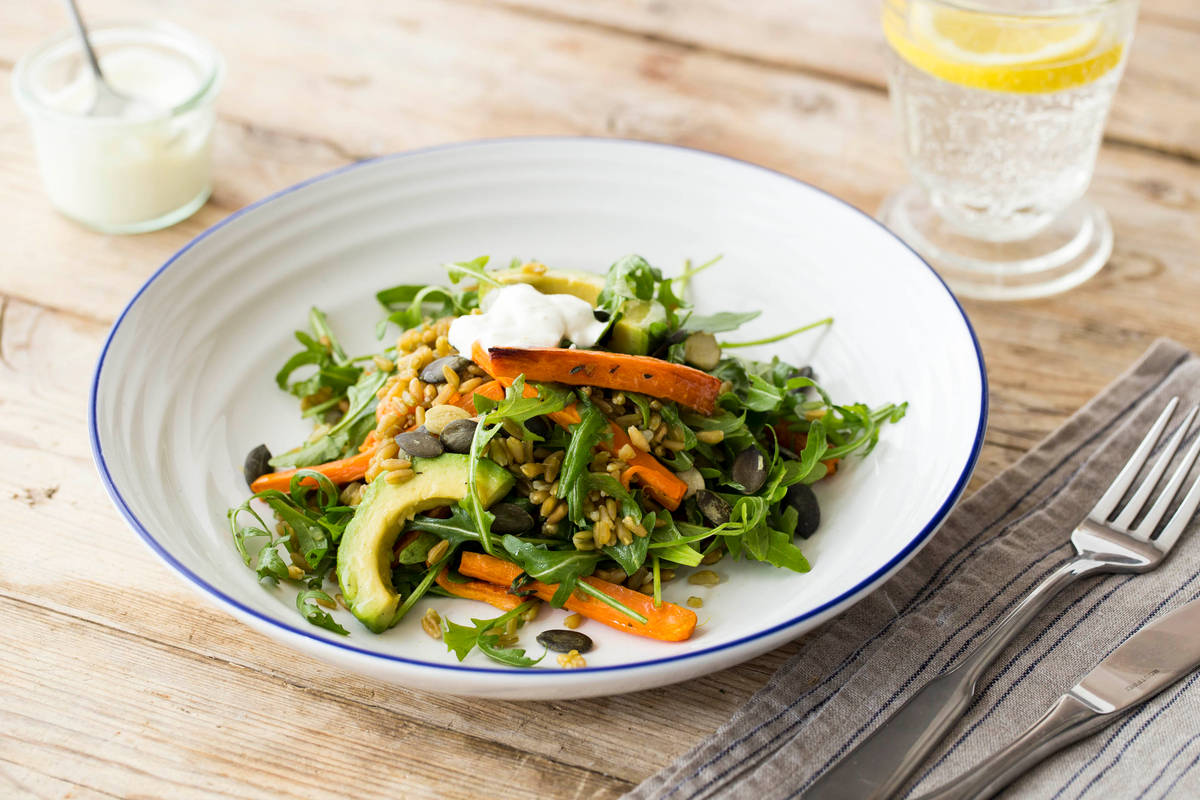 Roasted Carrot & Avocado Salad
