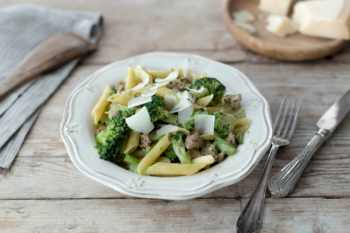 Herbed Pork and Pesto Penne