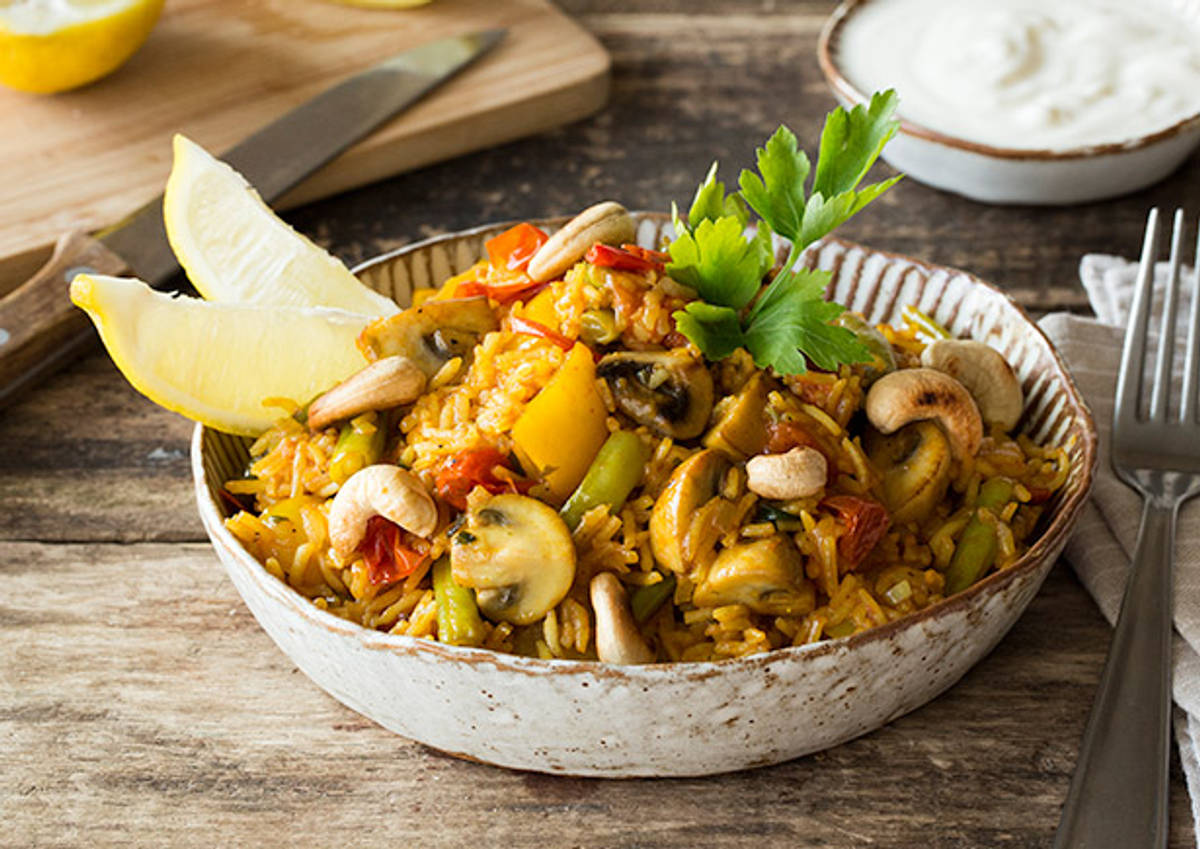Bunte Gemüse-Paella