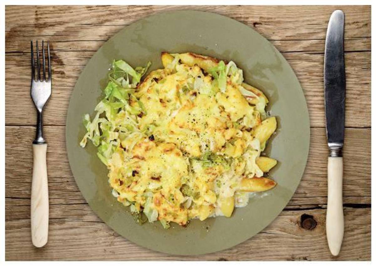 Spitzkohl-Schupfnudel-Auflauf 