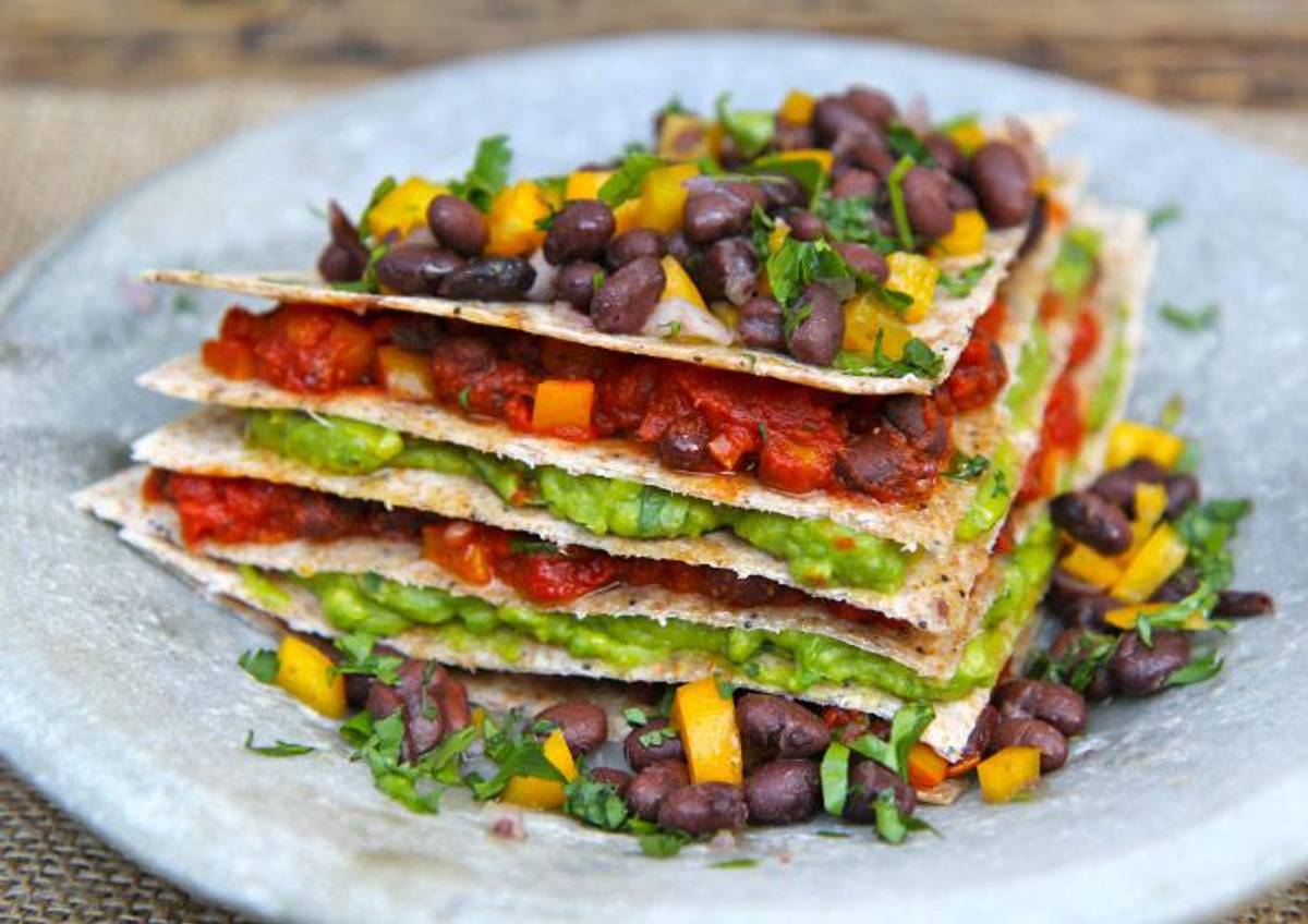 Würzige schwarze Bohnen Wraps