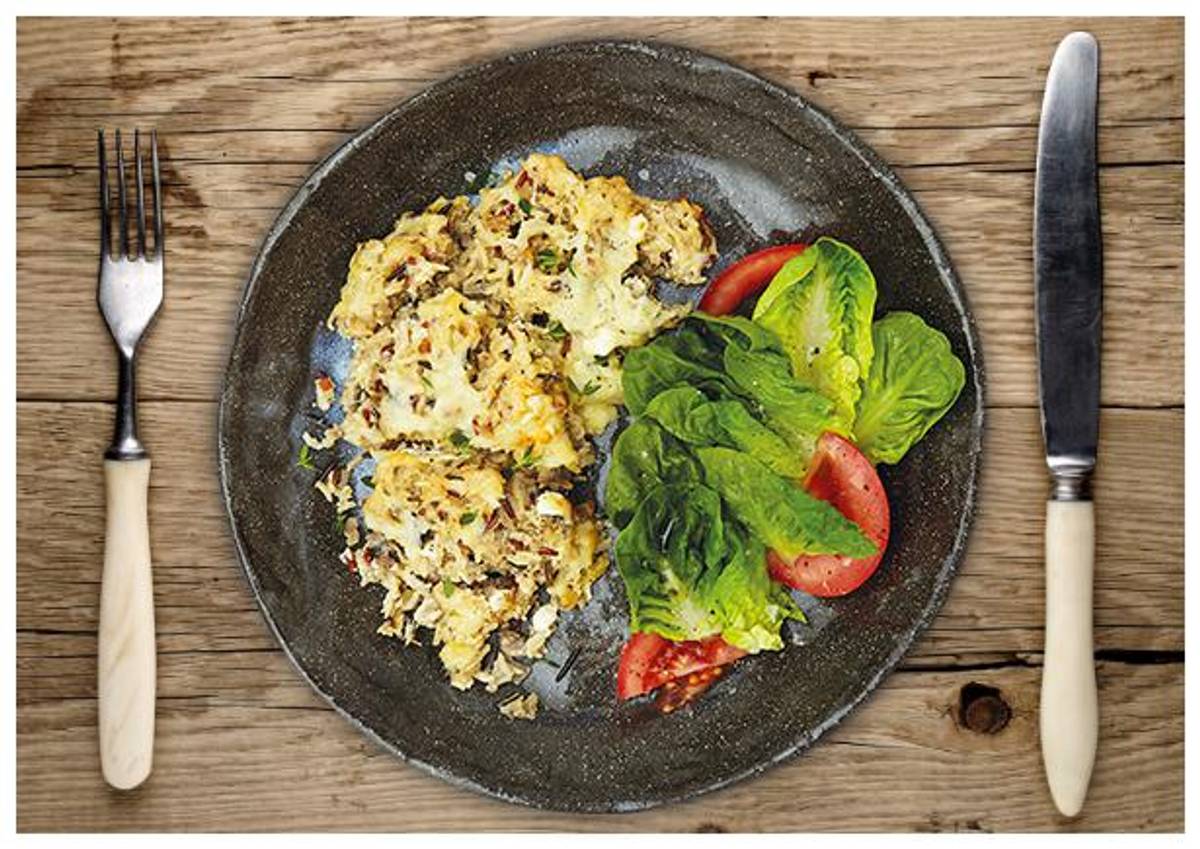 Cremiger Tricolor-Reis-Auflauf 