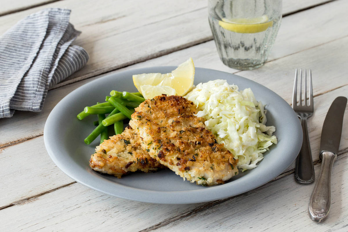 Pork Schnitzel with Parmesan Slaw