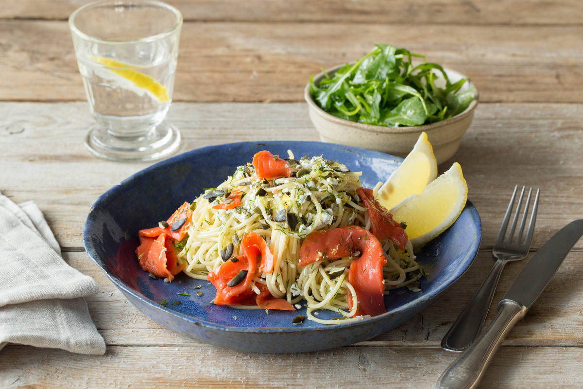 Cremige Meerrettich-Frischkäse-Spaghetti