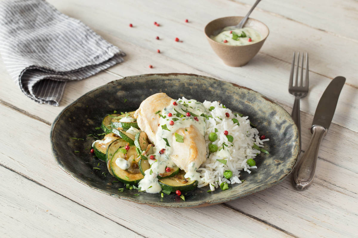 Marokkanische Zucchini-Hähnchenbrust