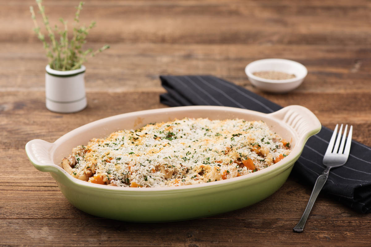 Chicken & Butter Bean Cassoulet with Crispy Parmesan Breadcrumbs