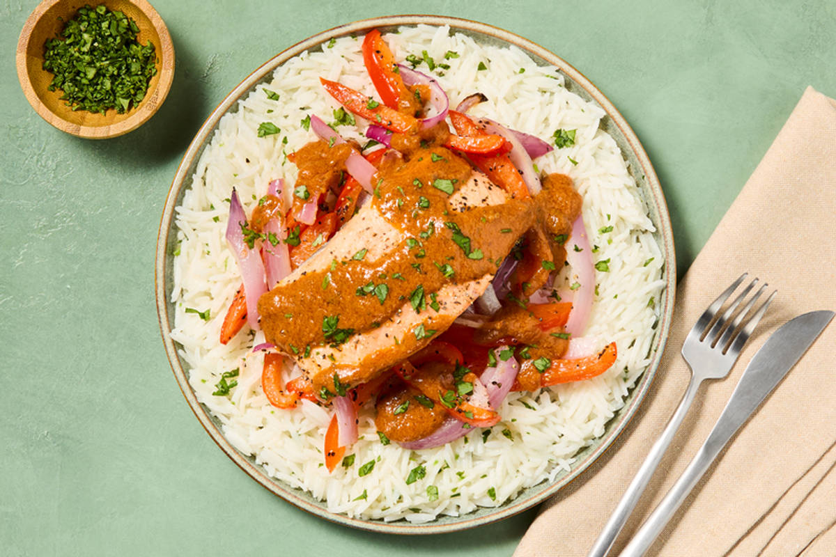 Tandoori-Style Roasted Salmon Traybake Dinner