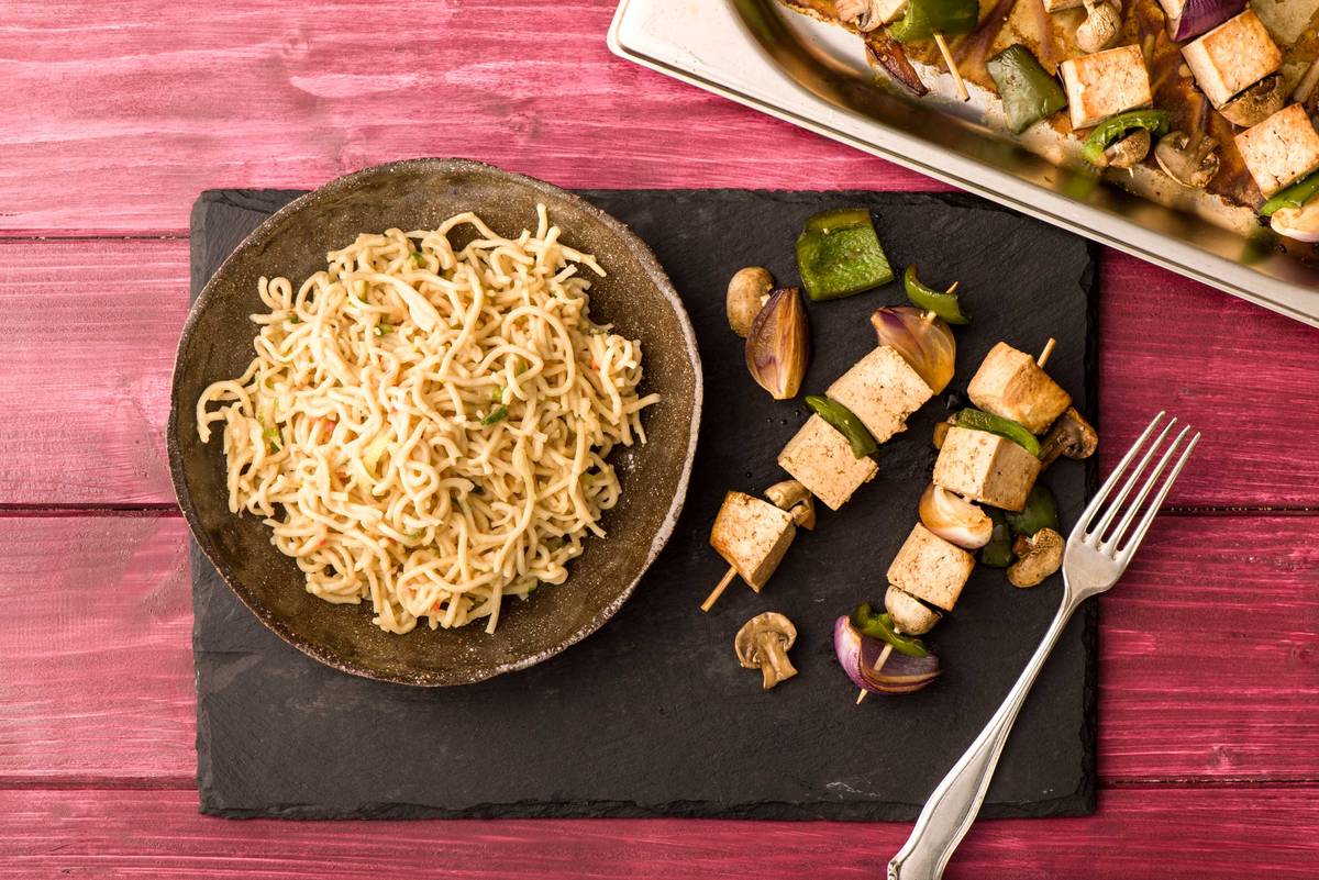 Baked Five Spice Tofu Kebabs