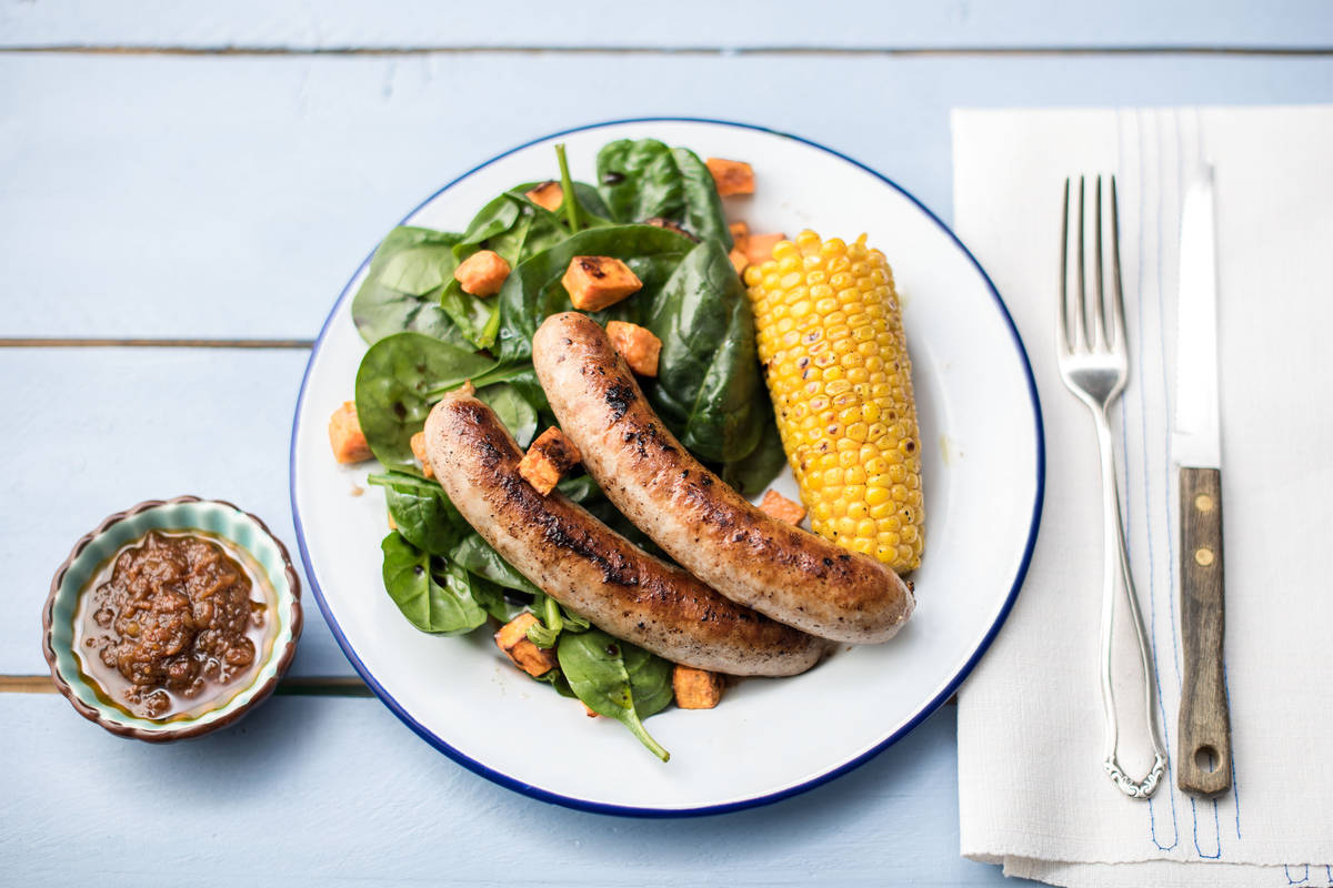 Family Aussie Beef Sausages with Tomato Chutney