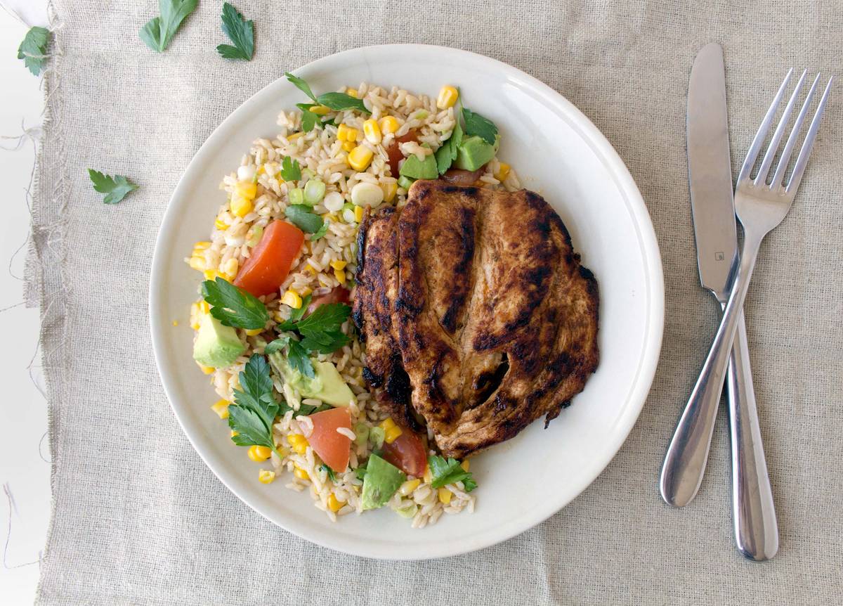 Family Cajun Chicken with Brown Rice Medley