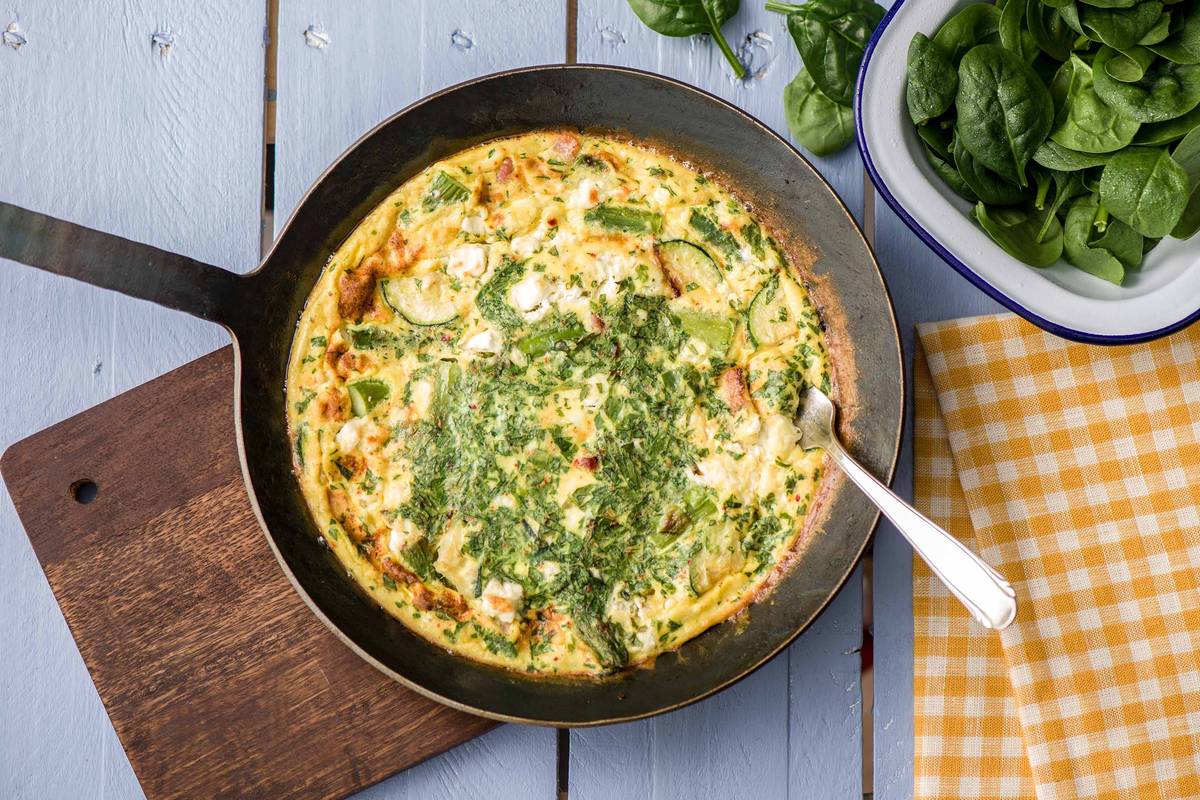 Bacon, Fetta & Green Bean Frittata