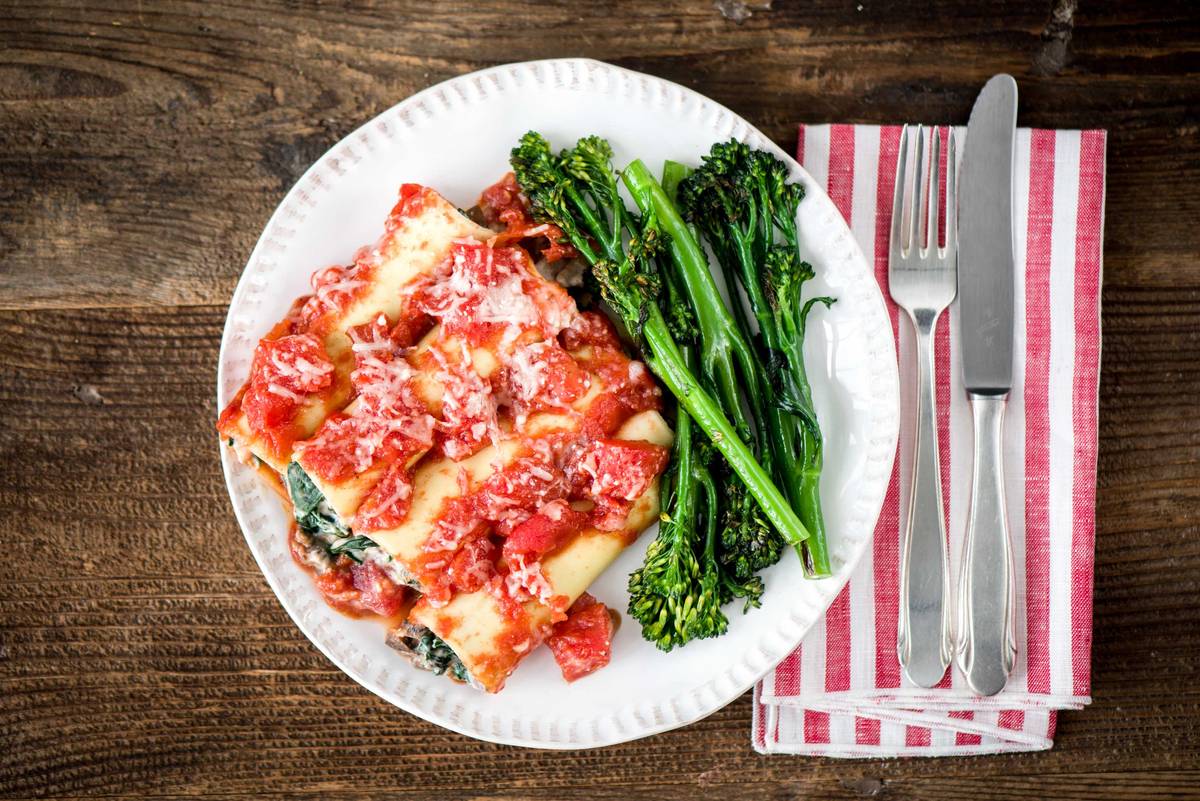 Mushroom and Spinach Cannelloni