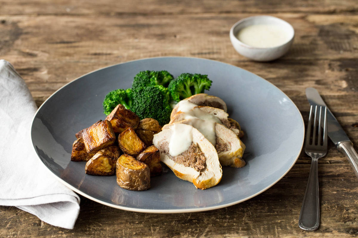 Herby Pork Stuffed Chicken Breast