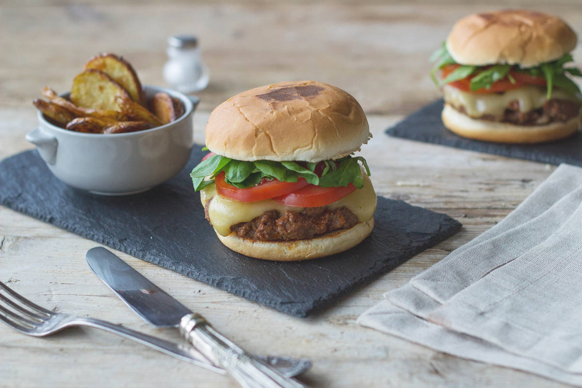 Umami Burger with Rustic Chips