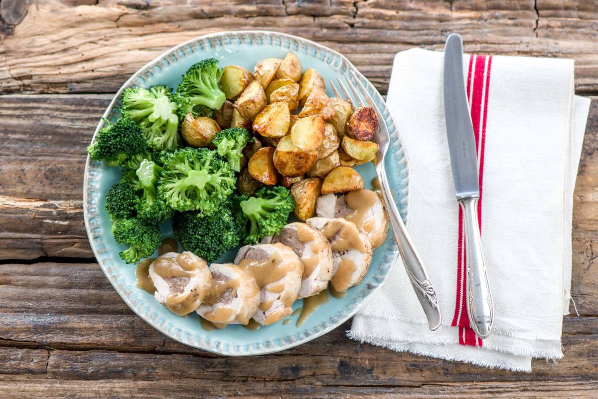 Herby Pork Stuffed Chicken Breast