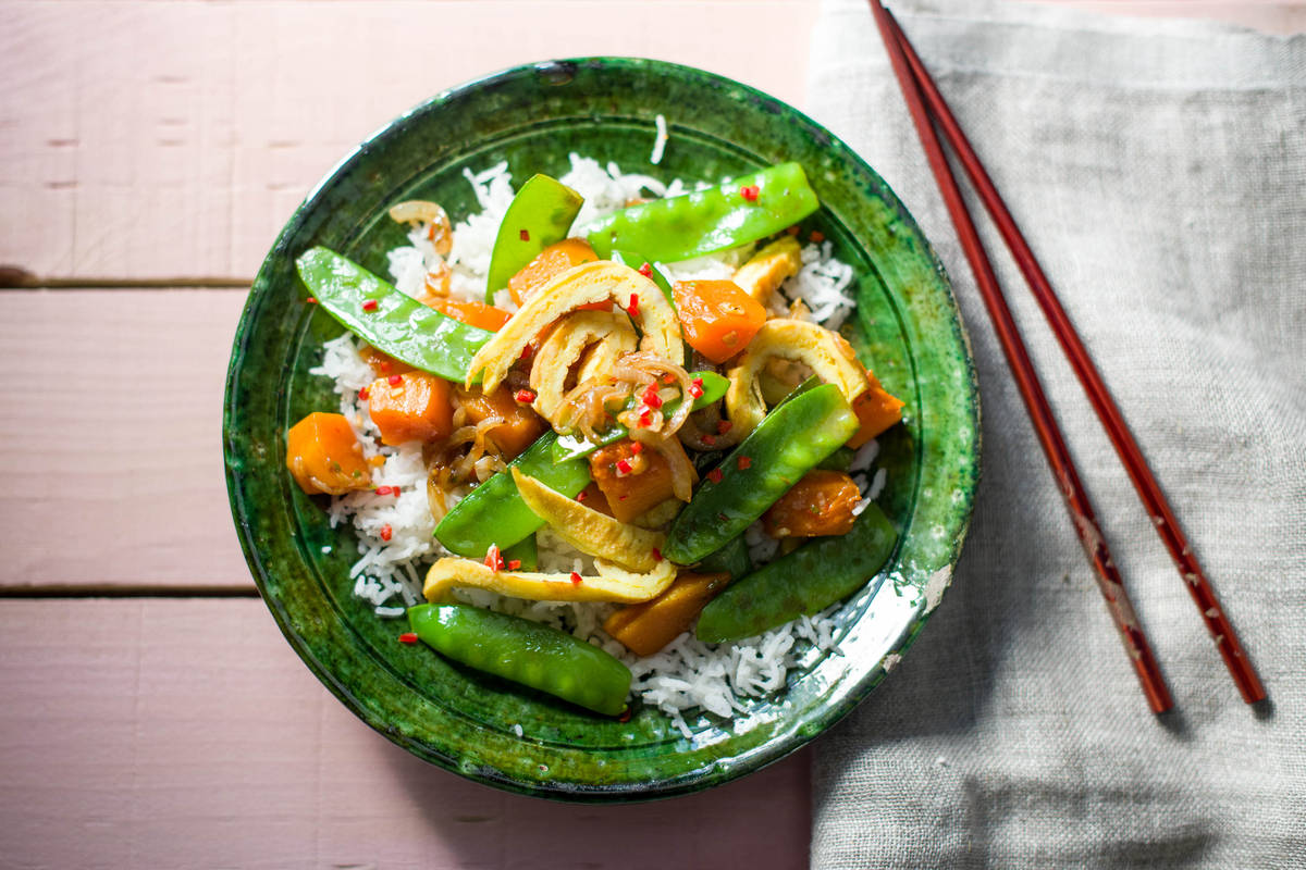 Pumpkin & Pea Stir Fry