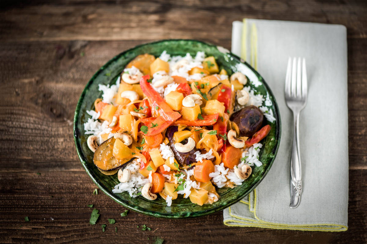 Indisches Gemüse-Curry mit Basmatireis