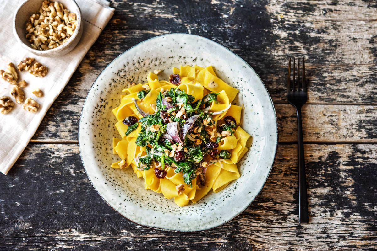 Pappardelle in Gorgonzola-Spinatsoße